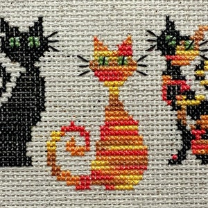 Three kitties cross-stitch pattern