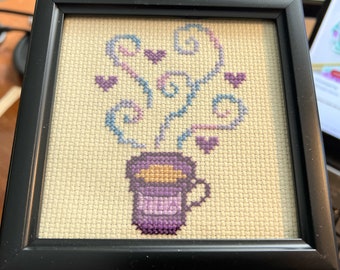 Teacup cross stitch motif
