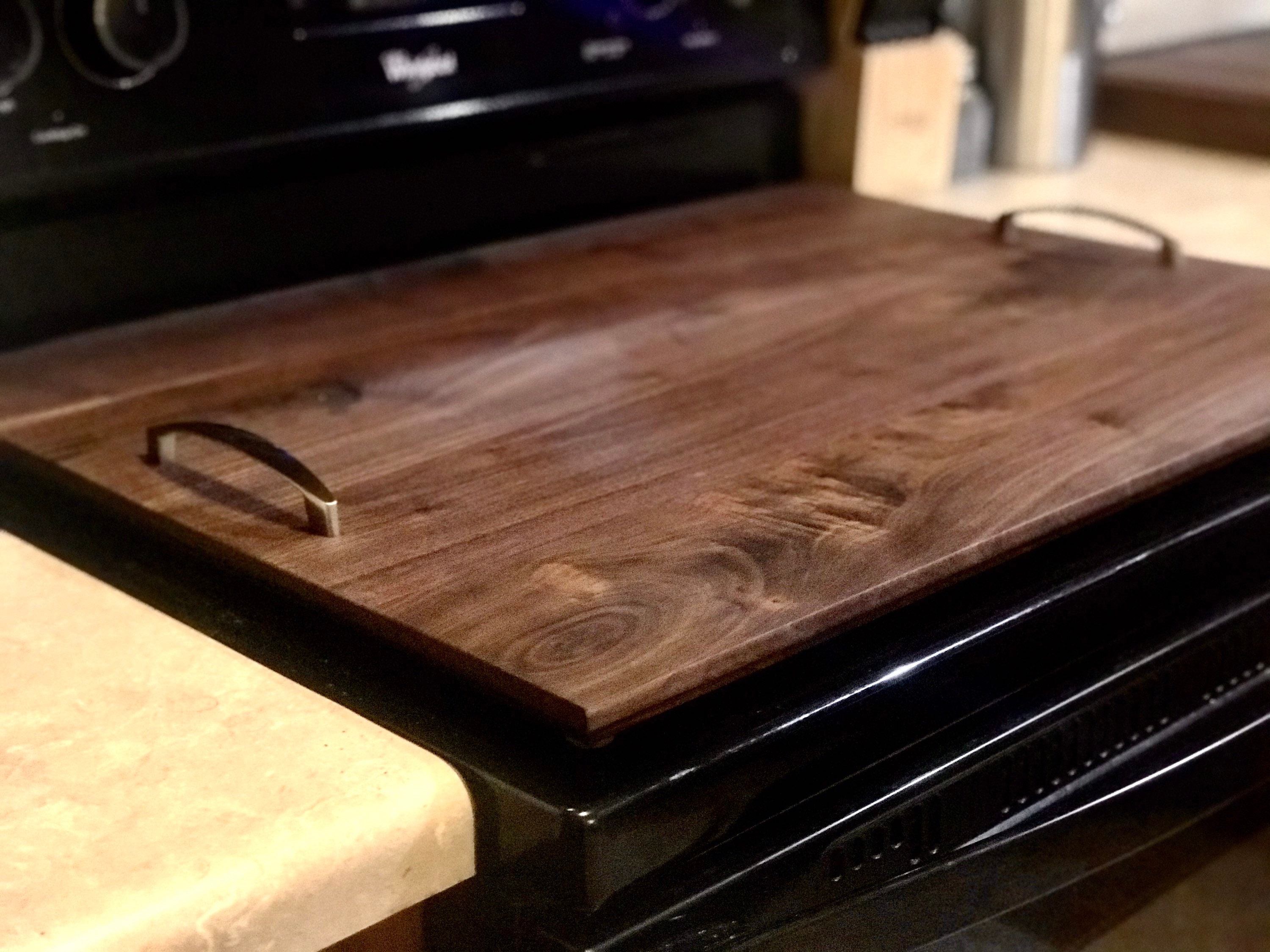 Noodle board stove cover black Walnut Stove Cover gas stove Etsy