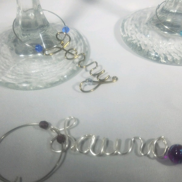 Wine Charms, Name Customization, Wedding Favors, Wine Tasting Gifts, Wedding Party Favors, Girls Night, Boys Night, Party, Reception Favors