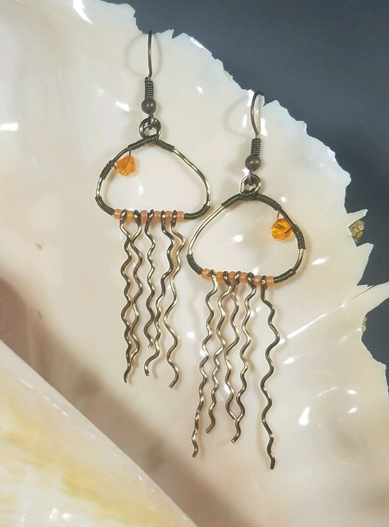 Earring Beach Wedding Jellyfish Earring Dangle Earring Etsy UK