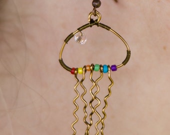 HandmadeJellyfish Earring Nautical Mermaid Friend Nautical Jewelry Jellyfish Inspired Beach Wedding Jellyfish Earring Dangle Earring Jewelry