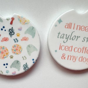 Taylor swift car coaster, Taylor swift gift ideas, car coaster , dog mom, Taylor swift and dogs, Swiftie gift ideas, car coasters