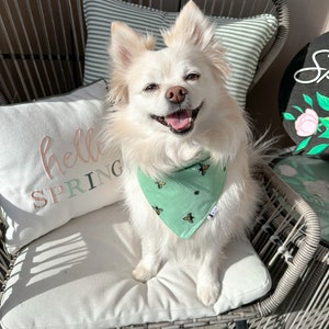 Embroidered bees dog bandana cute dog bandana, dog bandana, dog accessories, dog bandanas, cute dog outfits, dog, dogs, colorful dog bandana