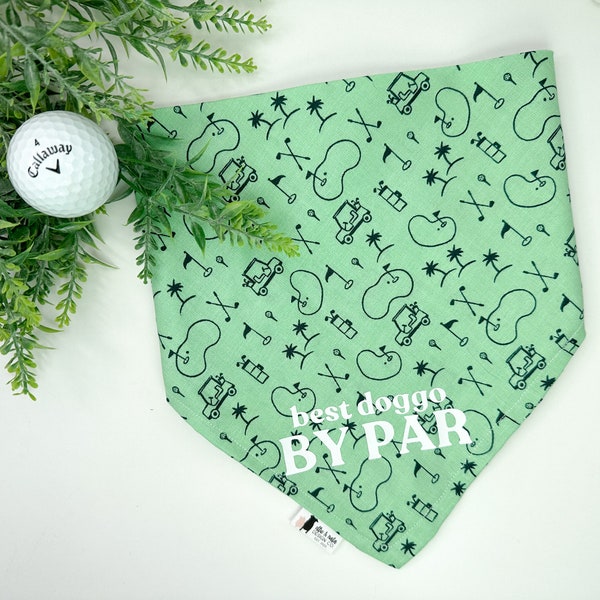 Best doggo dog bandana, golf dog bandana, dog bandana, dog accessories, dog bandanas, golfing dog outfits, dog, dogs, colorful dog bandana