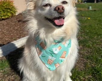 Iced Coffee dog bandana, dog bandana, dog accessories, dog bandanas, dog outfits, dog, dogs, iced coffee lover, iced coffee