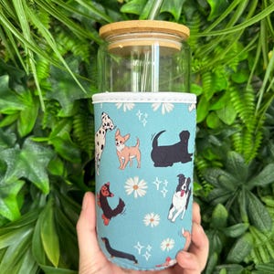 All the dogs coffee sleeve,dogs coozie, iced coffee sleeve , dog mom, iced coffeeand dogs, dog coffee sleeve, iced coffee, drink sleeve