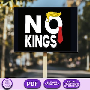 Carteles de protesta imprimibles del desfile del Día de los Reyes No a Trump. Carteles de protesta con la Corona de Payaso de Taco Trump para imprimir en casa. Fascismo imprimible. No a los Reyes No a los Cons.