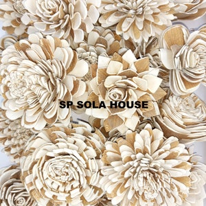 Bark Sola Wood Flower Assortment- set of 100 and 200, Skin Sola Flower, Balsa Wood Flowers, Artificial Flower for decoration