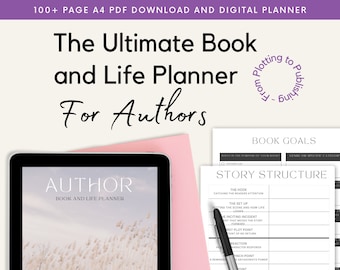 Ultimativer Buchplaner für Autoren – Digitaler Download für ambitionierte Autoren – Charakter, Plot, Szene, Kapitel, Bearbeitung, Veröffentlichung, Ziele, A4