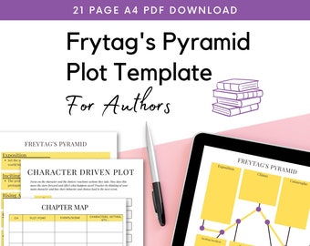 Frytag's Pyramid Plot Vorlage | Schrift | Buch | Geschichte | Struktur | Vorlage | Autor | Roman | Fiktion | Sachbücher | Planer | Kapitel