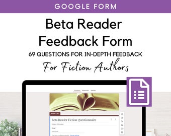 Feedback von Lesern Google Form für Writer | Verbessern von Pacing, Plot Squelling, Charakter Entwicklung, World Building | Digitales Produkt