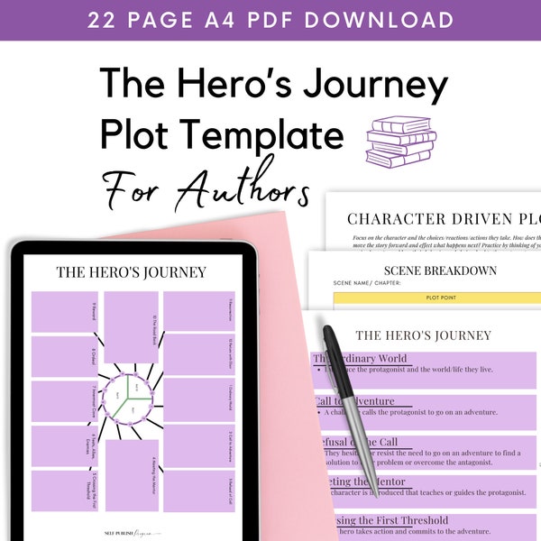 The Hero's Journey | Plot | Writing | Book | Story | Structure | Template | Author | Novel | Fiction | Non Fiction | Planner | Chapter