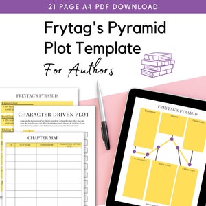 Frytag's Pyramid Plot Template | Writing | Book | Story | Structure | Template | Author | Novel | Fiction | Non Fiction | Planner | Chapter