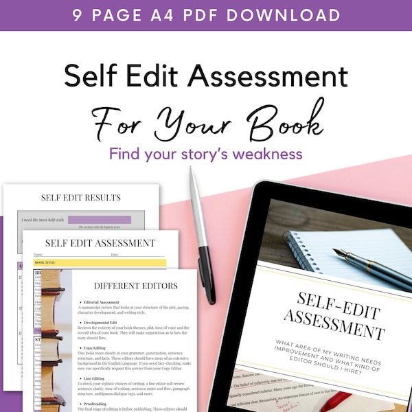 Edit your story | Self Edit Assessment Worksheet | Improve your story | Make readers love your book | Find which editors you need to hire