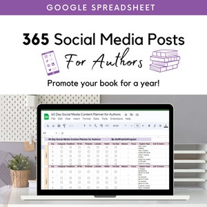 365 Social Media Post Ideas for Authors | Writers | 2023 | Content Ideas for Social Media | Social Media Planner | Author Planner | Digital