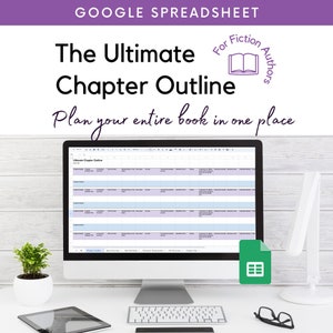 Chapter Outline Writing Google Spreadsheet, Novel Outline, Writing Workbook, Scene Builder, Fiction Writing Template, Novel Planner, Book image 1