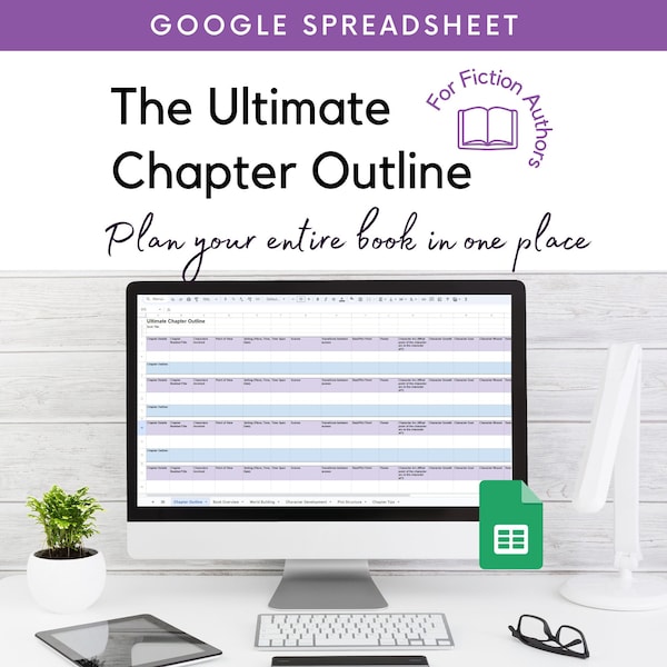 Chapter Outline Writing Google Spreadsheet, Novel Outline, Writing Workbook, Scene Builder, Fiction Writing Template, Novel Planner, Book