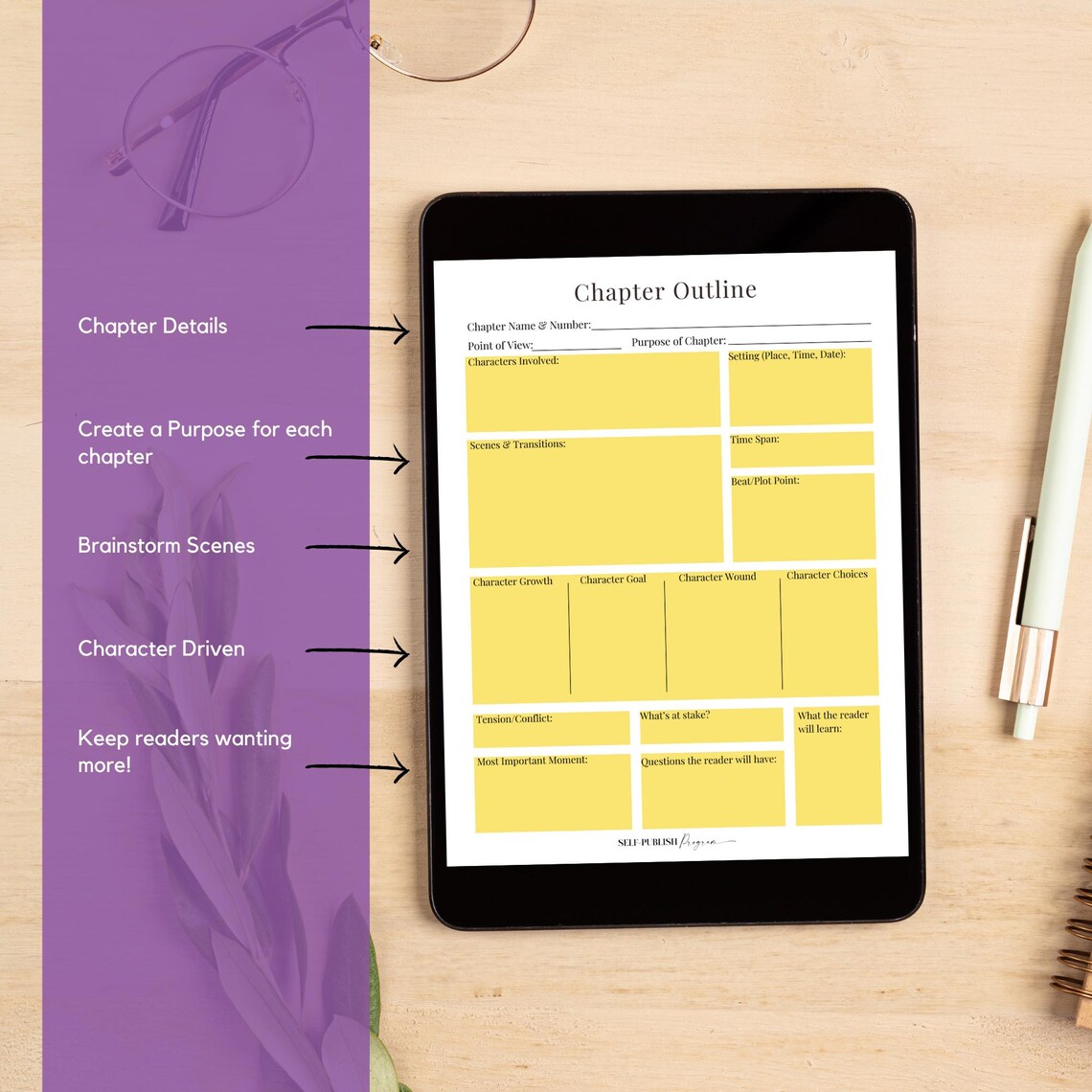 Chapter Outline Template, Writing Worksheet, Novel Outline, Scene ...