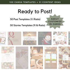 Christmas Social Media Templates with Content Ideas for Authors, Holiday, Book Marketing, Novel Planner, Instagram, Facebook, Tik Tok image 2