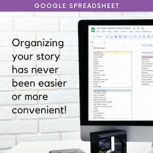Chapter Outline Writing Google Spreadsheet, Novel Outline, Writing Workbook, Scene Builder, Fiction Writing Template, Novel Planner, Book image 6