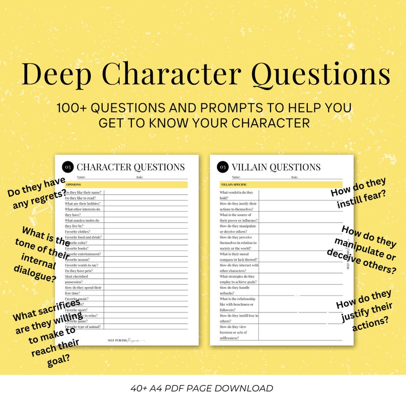Character Development Workbook with 100 Prompts and Questions image 3