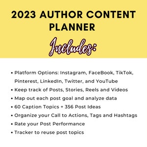 365 Social Media Post Ideas for Authors Writers 2023 Content Ideas for Social Media Social Media Planner Author Planner Digital image 5