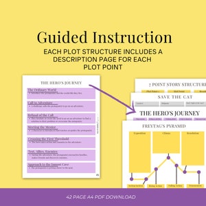 Book Plot Templates Plotting Bundle Chapter Scenes Save the Cat 7 Point Story Structure Book Writing Frytag's Pyramid Romance image 5