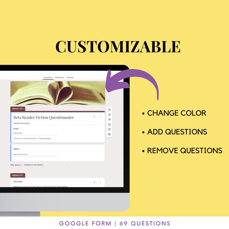 Beta Reader Feedback Google Form for Writers Improve Pacing, Plot Sequencing, Character Development, World Building Digital Product image 6