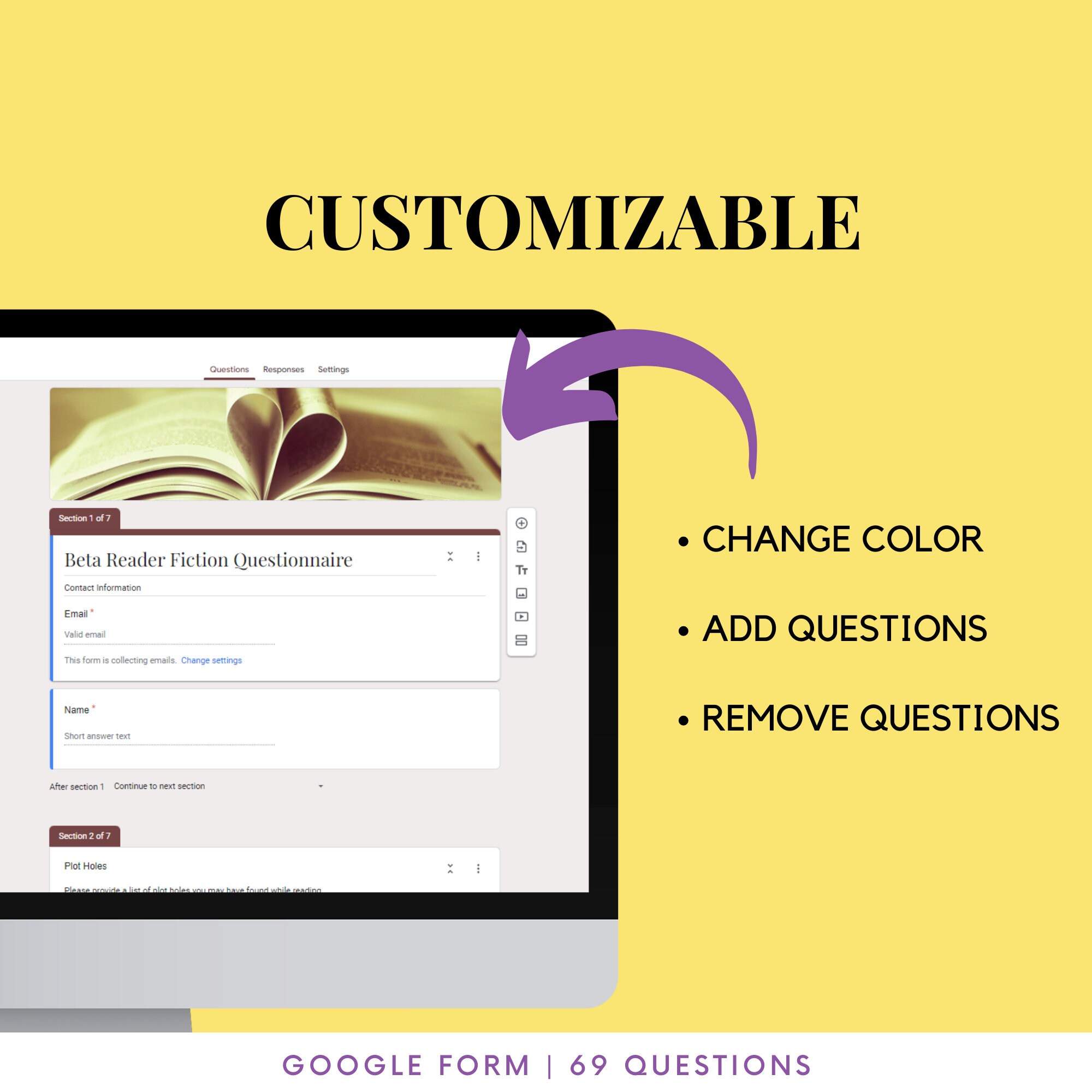 Beta Reader Feedback Google Form for Writers | Improve Pacing, Plot ...