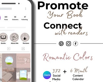 Autor Social Media Canva Templates und Content Planner, Instagram | Facebook, Writer Templates, Bookstagram, Buchmarketing, Writergram