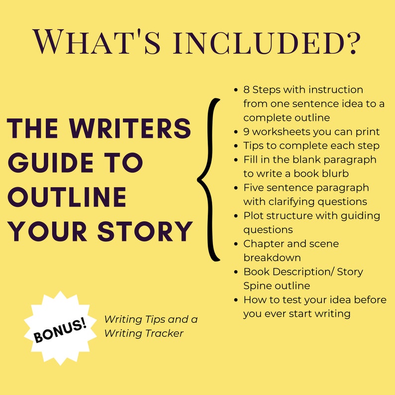 Outline Your Story Writing Organizer Book Writing Writer Planner Novel Planning Book Planner Download PDF Digital Worksheets image 7