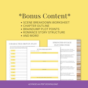 Book Plot Templates Plotting Bundle Chapter Scenes Save the Cat 7 Point Story Structure Book Writing Frytag's Pyramid Romance image 7