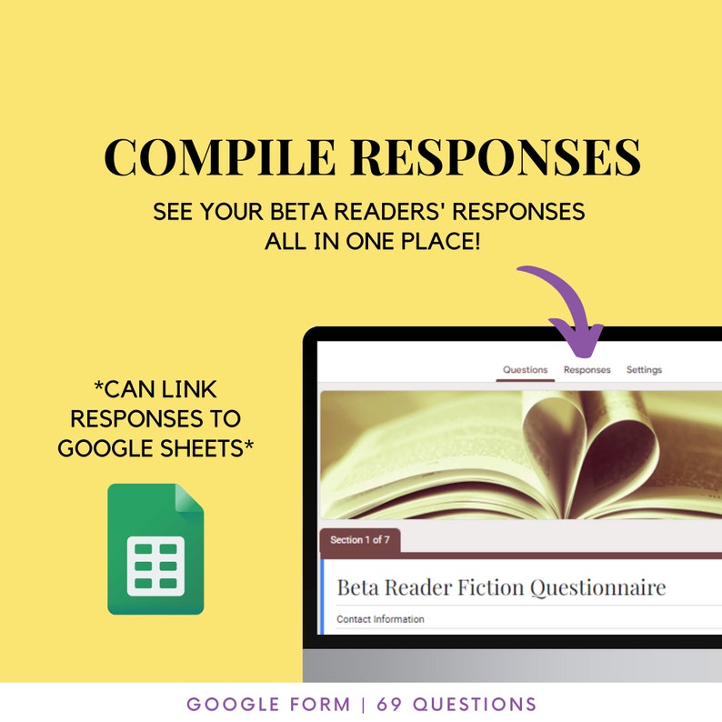 Beta Reader Feedback Google Form for Writers Improve Pacing, Plot Sequencing, Character Development, World Building Digital Product image 4