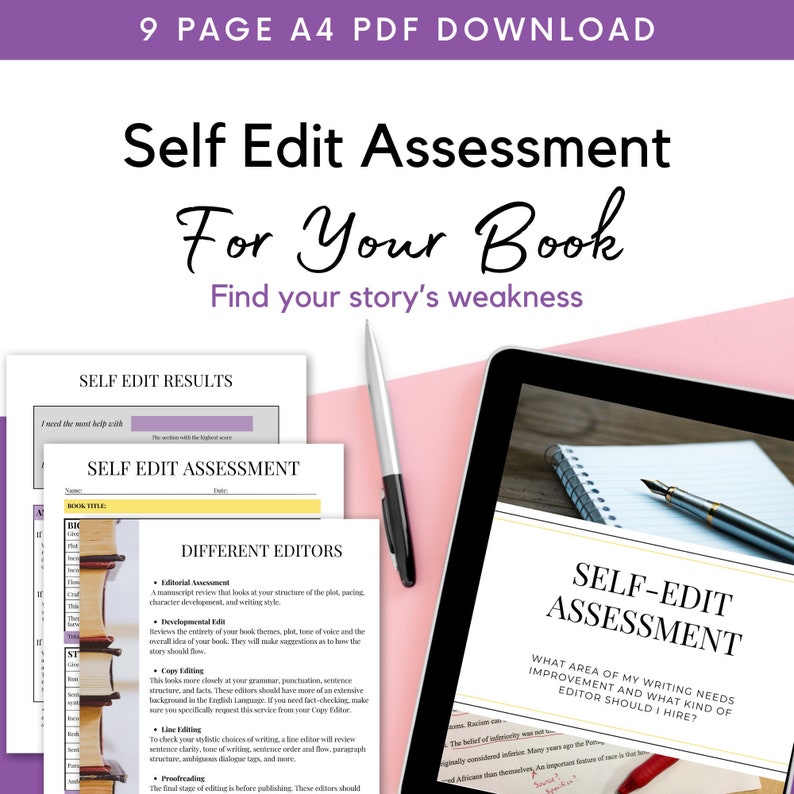 Edit your story Self Edit Assessment Worksheet Improve your story Make readers love your book Find which editors you need to hire image 1