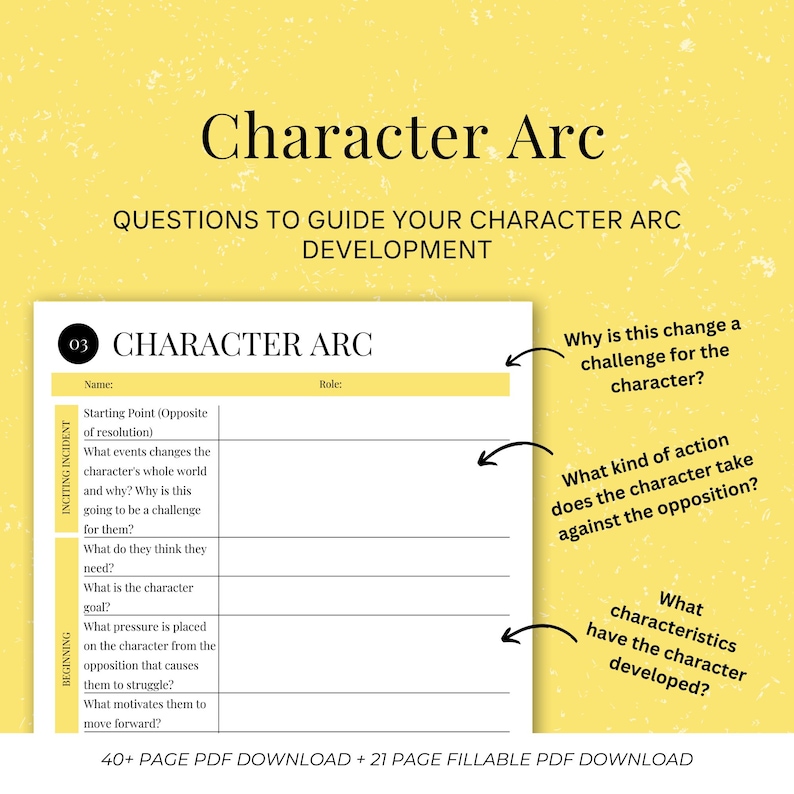 Character Development Workbook With 100  Prompts and Questions