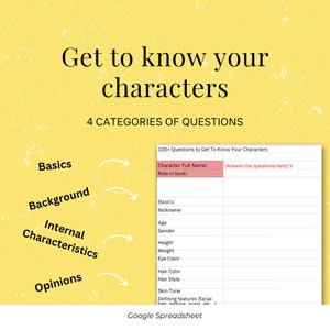 100 Questions & Prompts to Develop Your Characters Author Guide Writing Guide Story Character Guide Plot Book Writing image 2