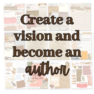 Printable Author Vision Board PDF Get Focused and Motivated to Write Book Goals and Vintage Elements image 7