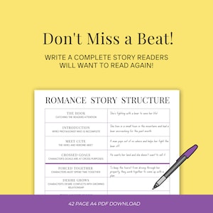 Book Plot Templates Plotting Bundle Chapter Scenes Save the Cat 7 Point Story Structure Book Writing Frytag's Pyramid Romance image 6