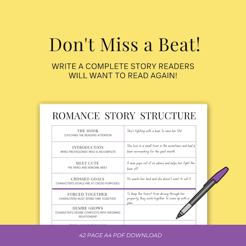 Book Plot Templates Plotting Bundle Chapter Scenes Save the Cat 7 Point Story Structure Book Writing Frytag's Pyramid Romance image 6