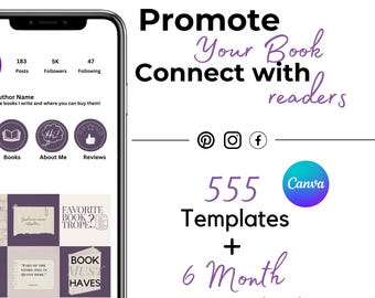 Autor Social Media Canva Vorlagen und Inhaltsplaner, Instagram Facebook, Writer Vorlagen, Bookstagram, Buchmarketing, Writergram