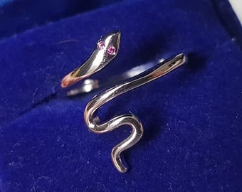 Silver 925 snake adjustable ring resizable  ring resizable ring silver ring reptile ring reptile jewellery