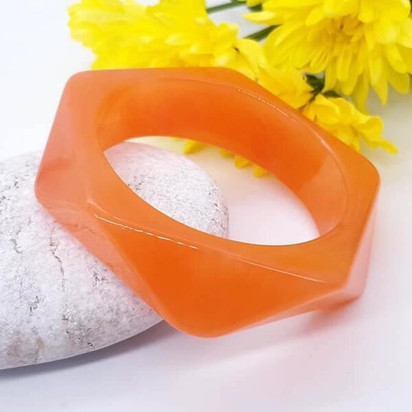 Orange Bangle Bracelet Etsy