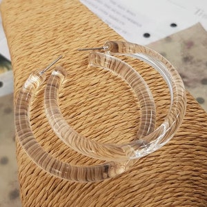 Resin Clear hoop earrings, transparent hoop earrings, clear earrings transparent hoops earrings