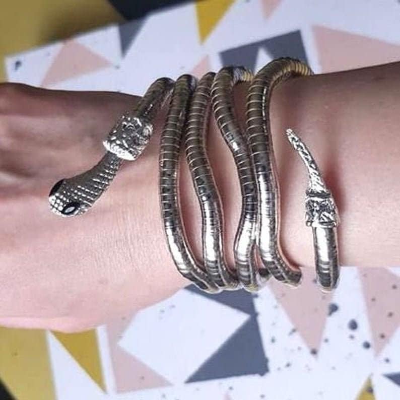 Wrap Snake Bracelet Silver Wrap Bracelet Wrapping Bracelet Snake