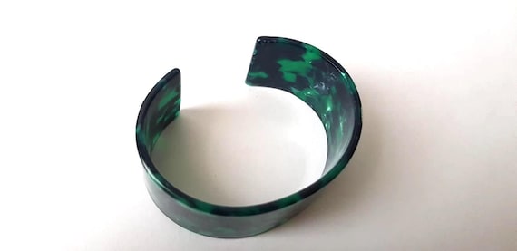 Green tortoiseshell bangle bracelet wide bracelet… - image 5