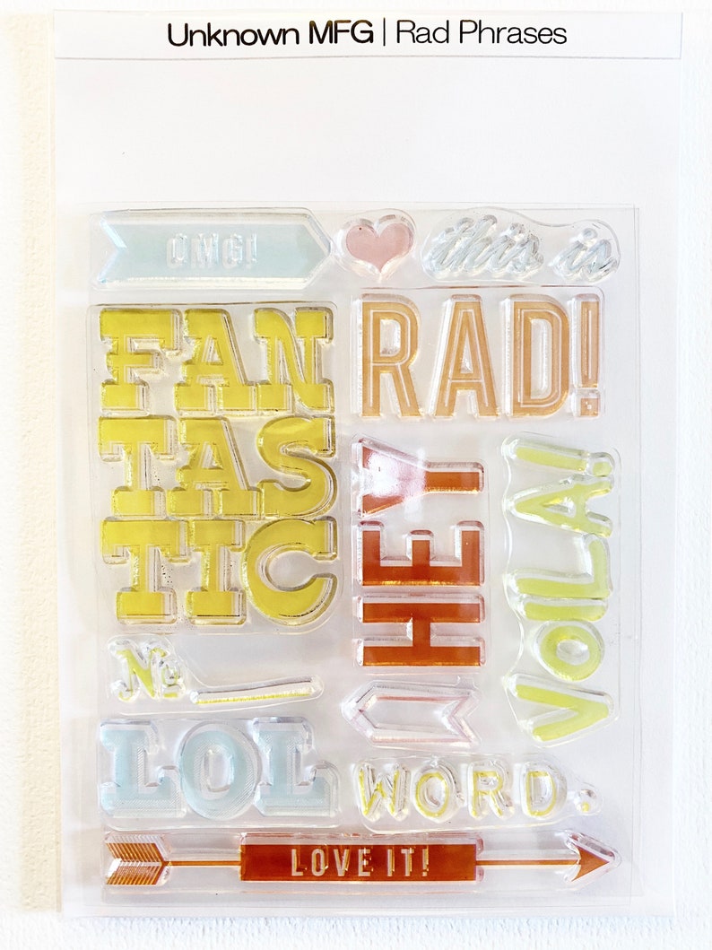 unknown manufacturer Rad Phrases 4x5 Clear Stamp Set
