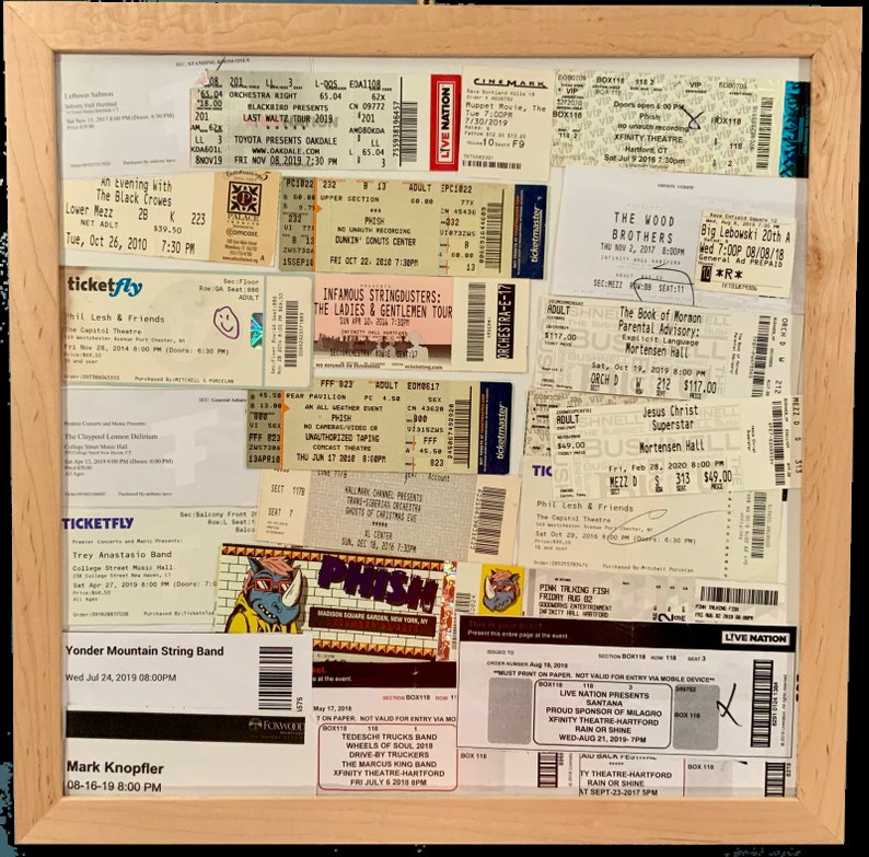 Ticket Stub Frame Etsy