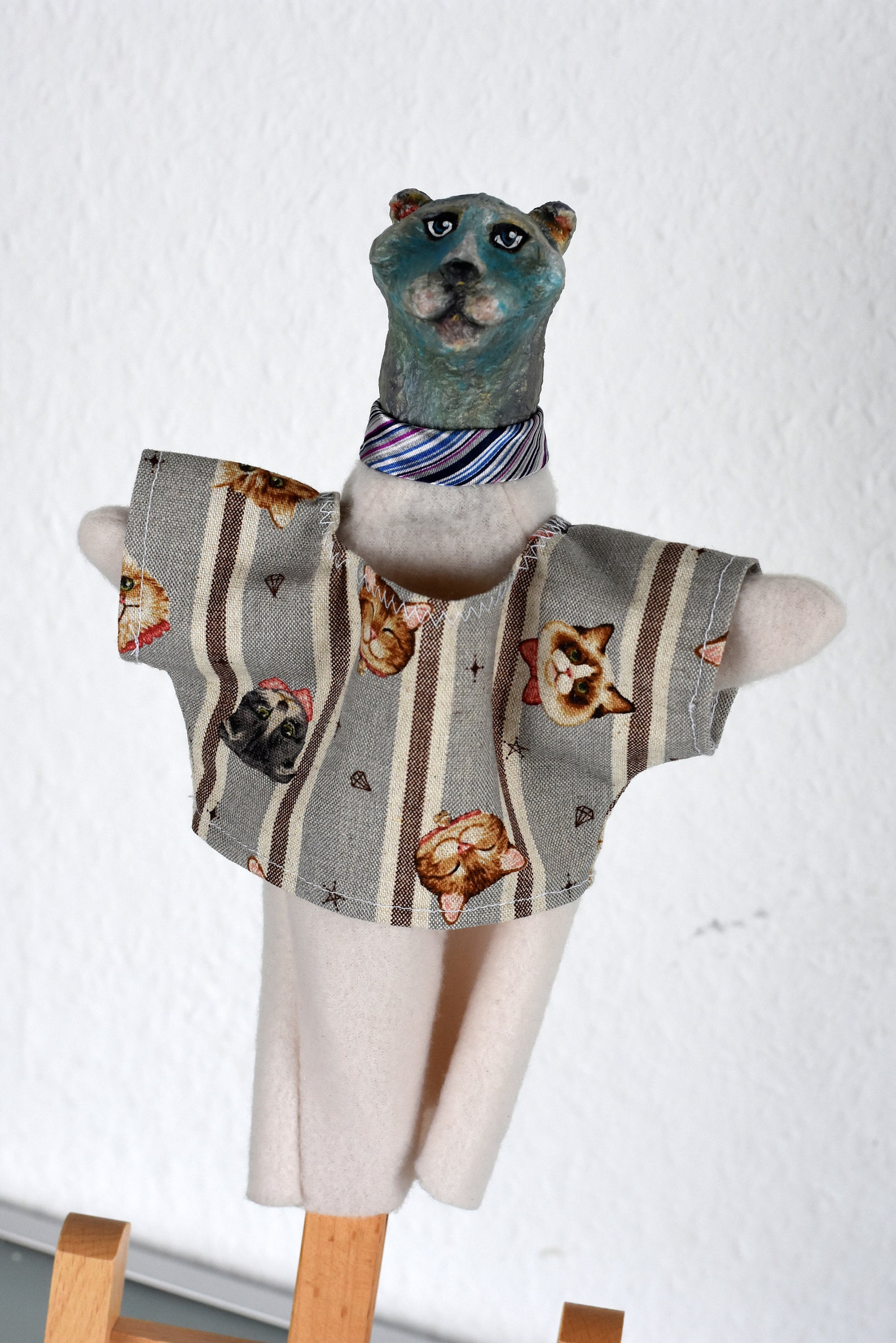 Chat chat à main pièce simple pappmache chat Etsy France