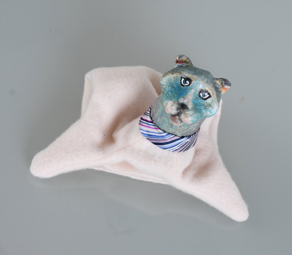 Chat chat à main pièce simple pappmache chat Etsy France